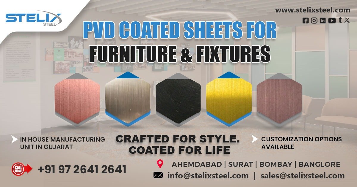 PVD Coated Sheet for Furniture and Fixtures in Hyderabad