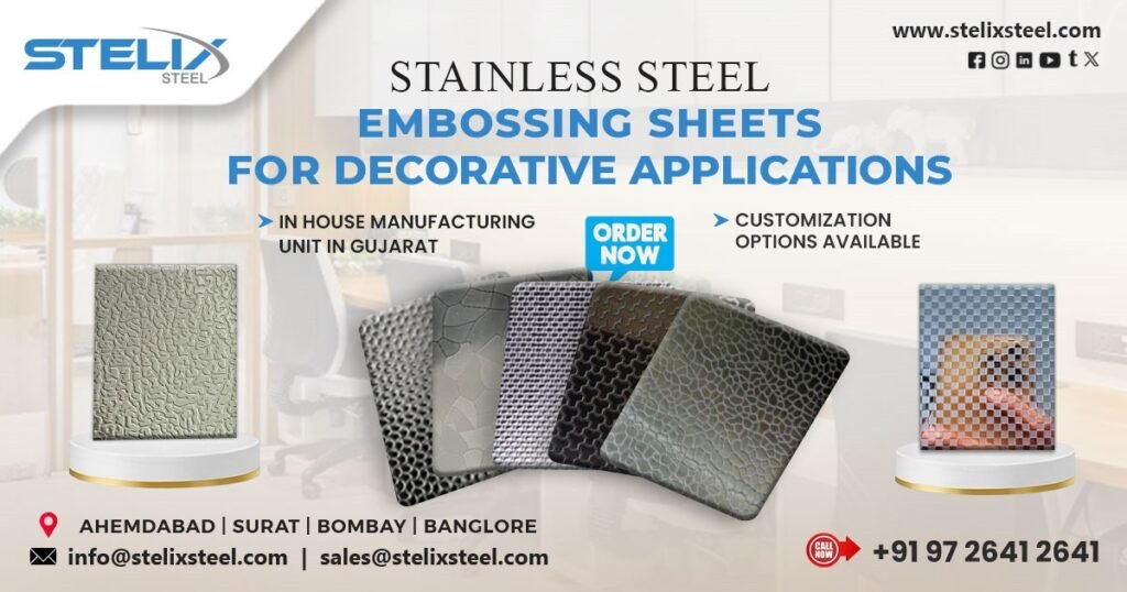 Stainless Steel Embossing Sheet for Decorative Applications in Hyderabad