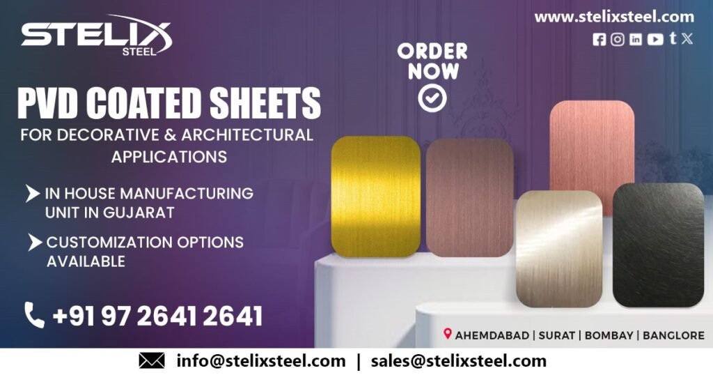 Stainless Steel PVD Coated Sheet for Decorative and Architectural Application
