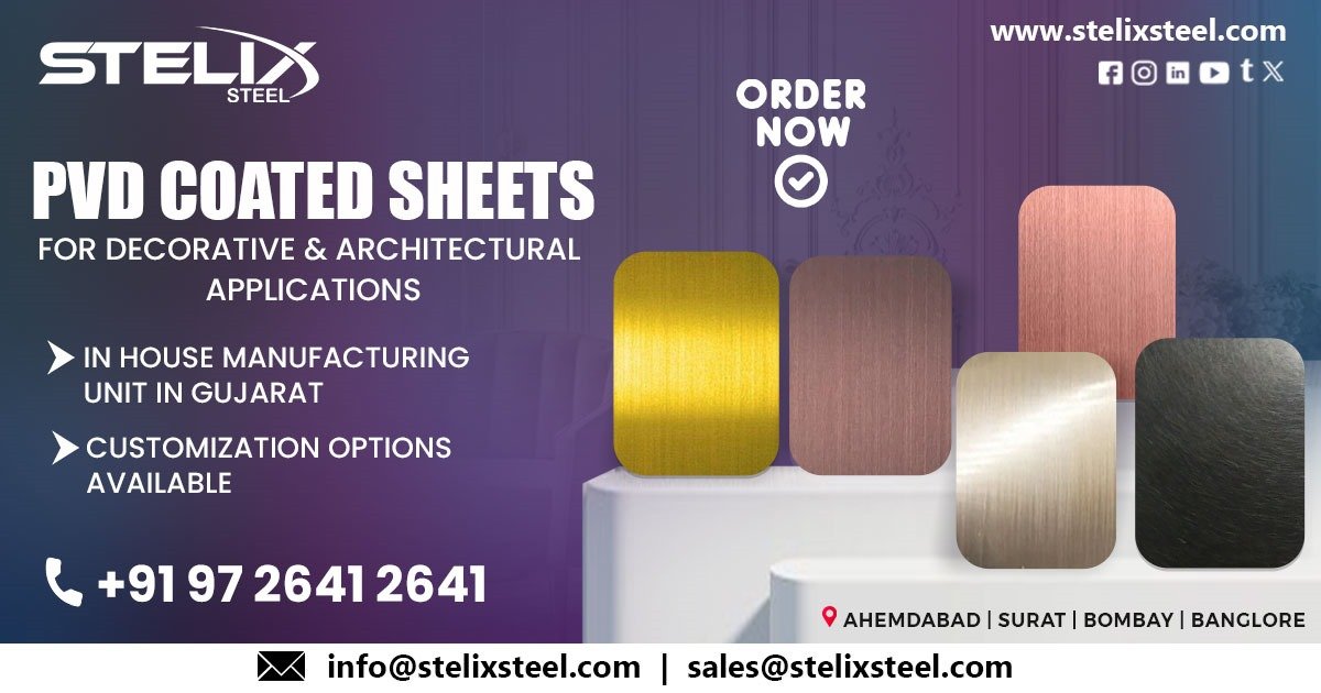 Stainless Steel PVD Coated Sheet for Decorative and Architectural Application