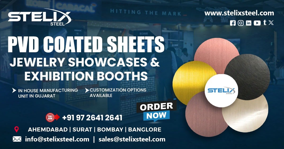 PVD Coated Sheet for Jewellery Showcase and Exhibition Booths