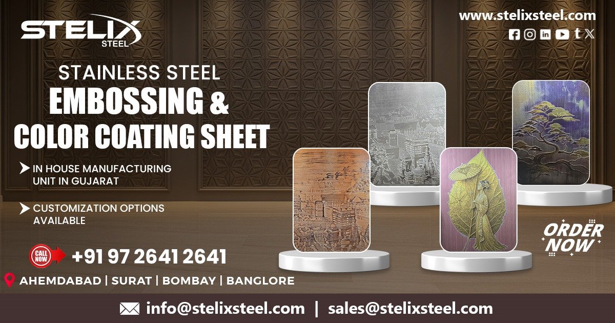 Stainless Steel Sheets with Embossing and Color Coating