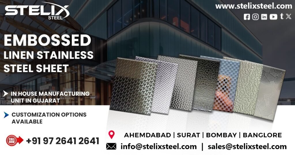 Embossed Linen Stainless Steel Sheet in Visakhapatnam
