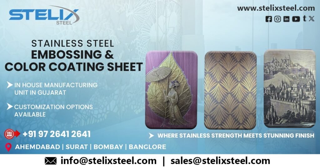 Manufacturer of SS Sheets with Embossing and Color Coating