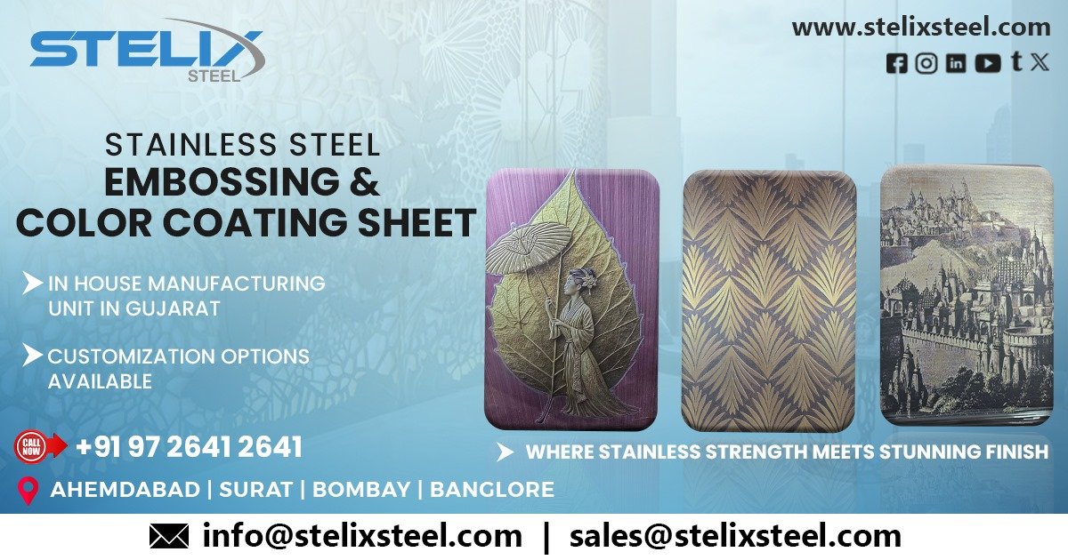 Manufacturer of SS Sheets with Embossing and Color Coating