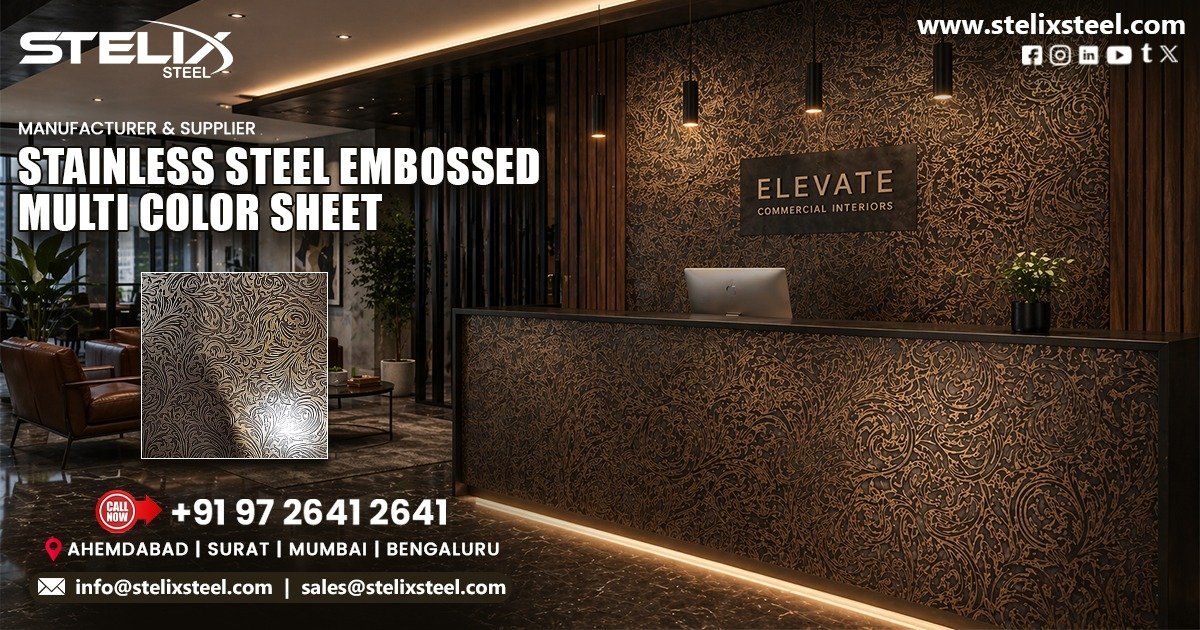 Stainless Steel Embossed Multi Color Sheet for Wall Covering Sheet
