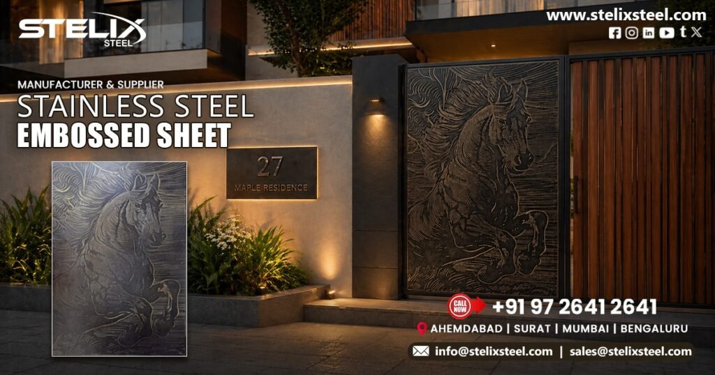 Stainless Steel Embossing Sheets for Stylish and Modern Main Gates