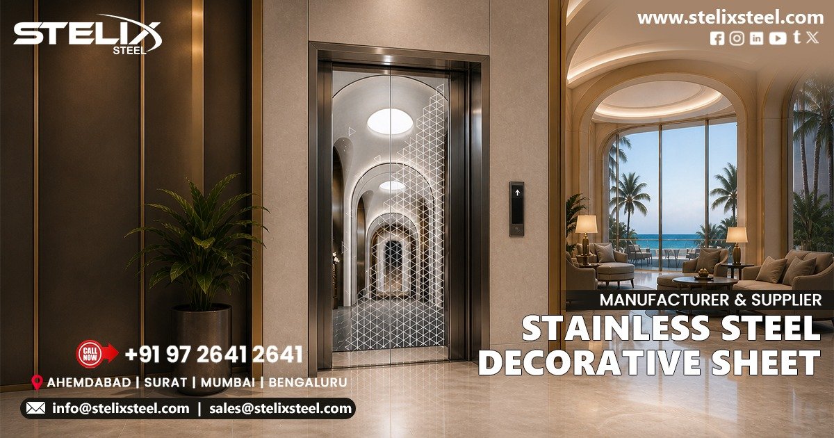 Stainless steel decorative sheet for elevator door with mirror and etched finish