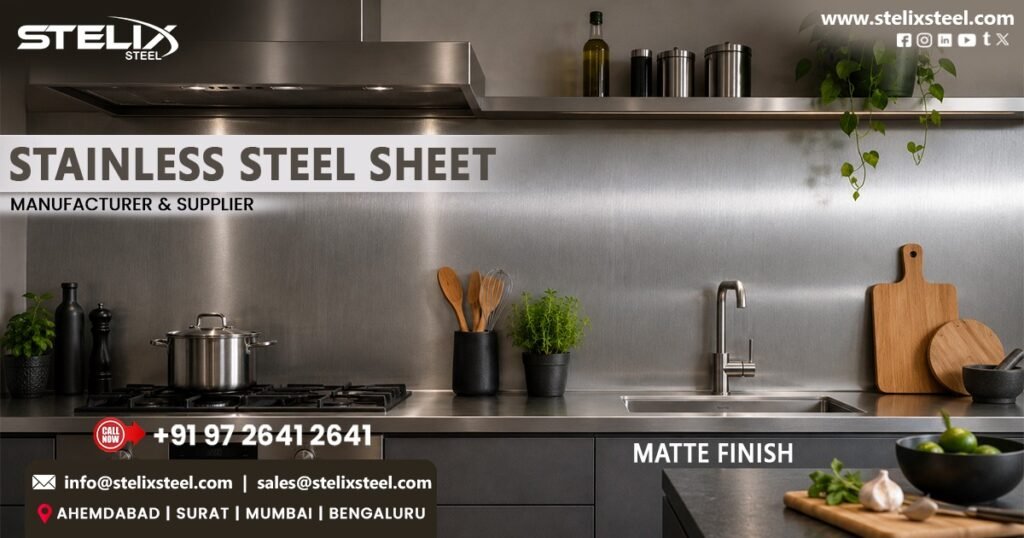 Supplier of 304 Stainless Steel Matte Finish Sheet