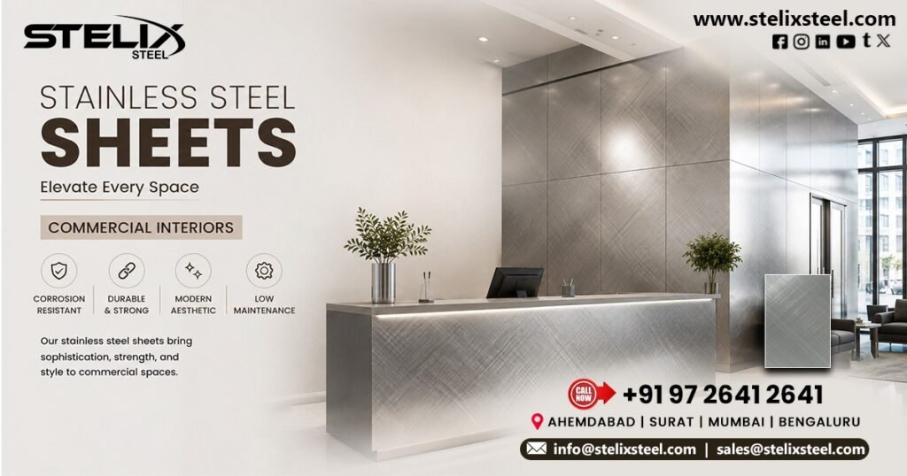 Cross Hairline Finish Stainless Steel Sheet in Bengaluru